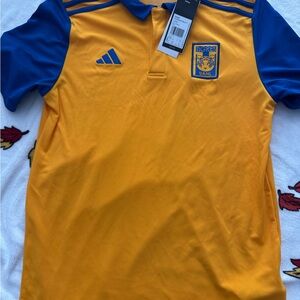 Boys Adidas Yellow and Blue Tigres UANL Polo